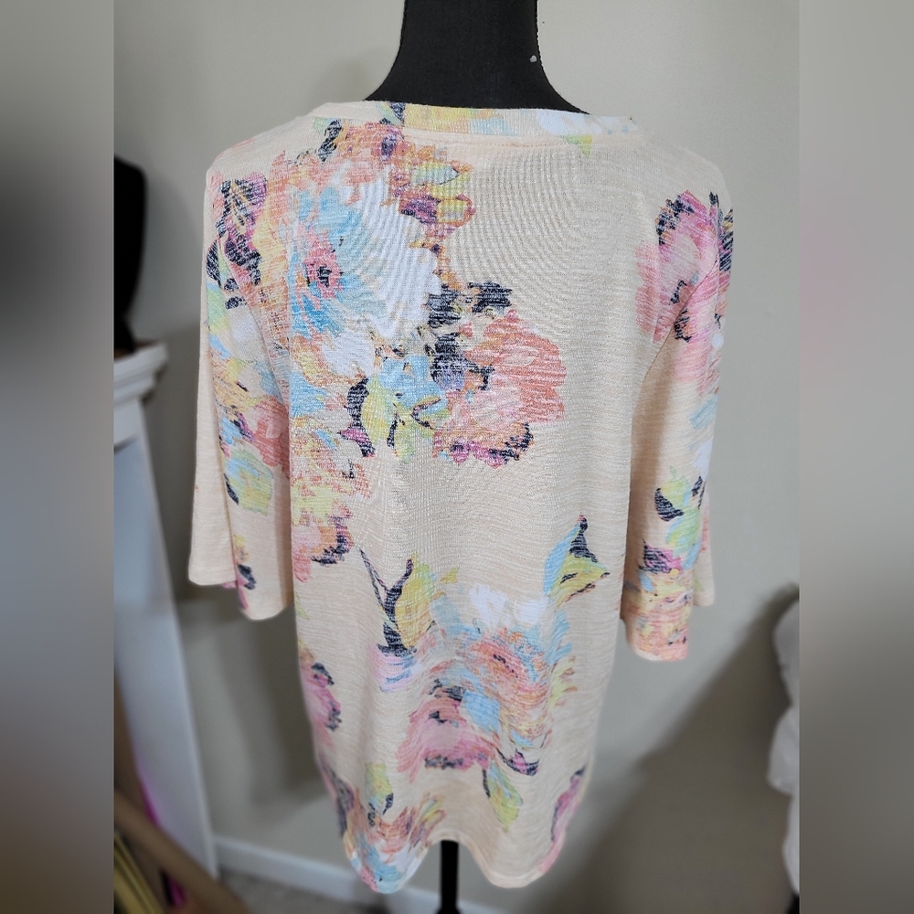 🙏 WESTBOUND Short sleeve top blouse tee yellow size large - Picture 4 of 8